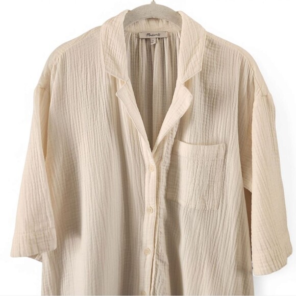 Madewell Light-Spun Cover Up Maxi Shirt Dress In Lighthouse S - Picture 3 of 10